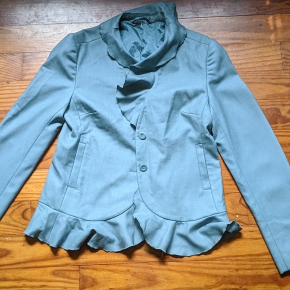 Robin's egg blue vintage silk blazer - Picture 6 of 6